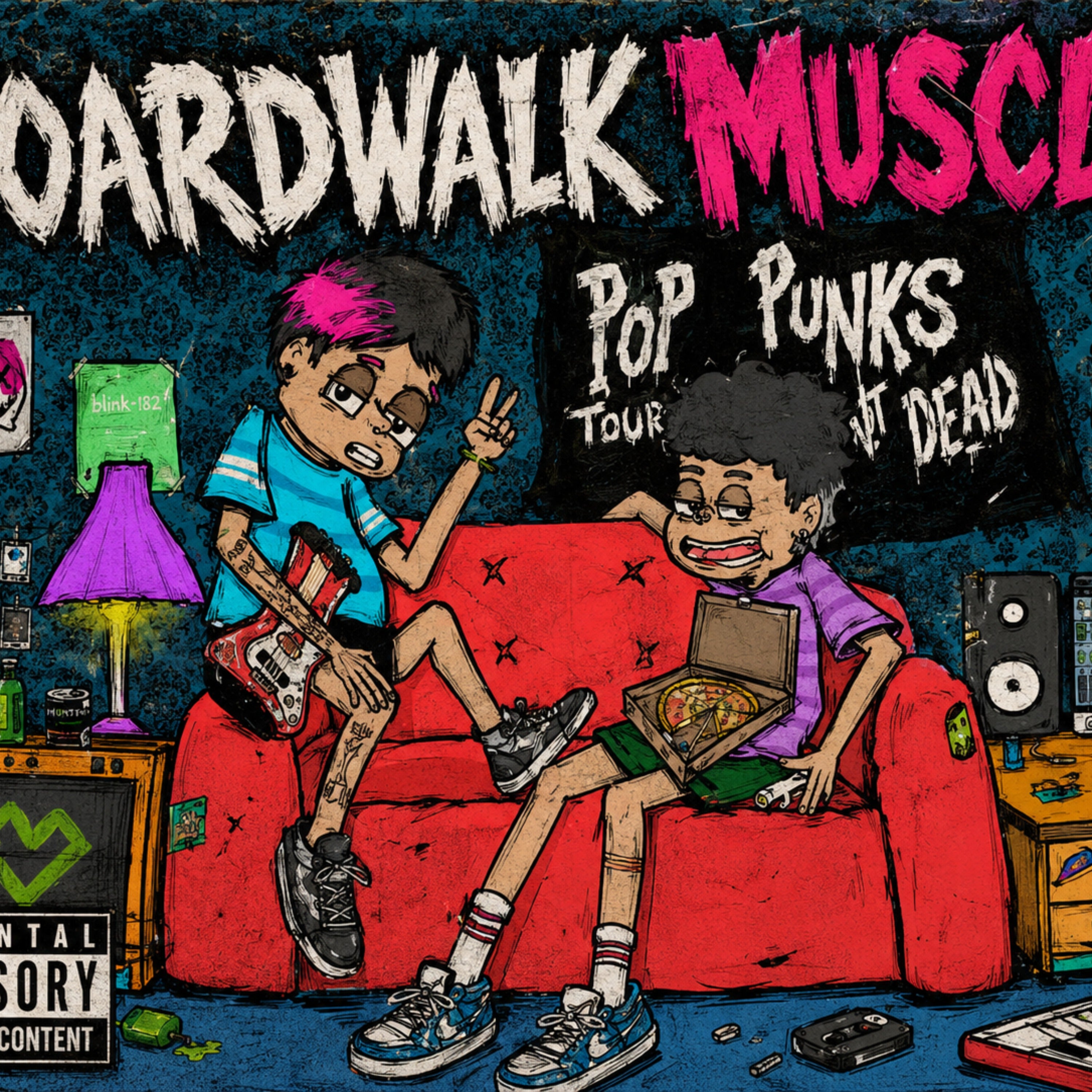 boardwalkmuscle cartoon t shirt